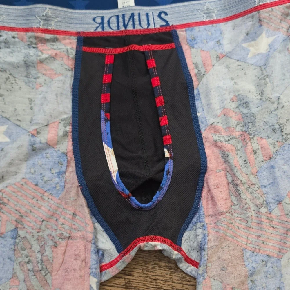 2UNDR Boxer Briefs Mens 3XL Red Blue Stars Stripes Swing Shift Joey Pouch